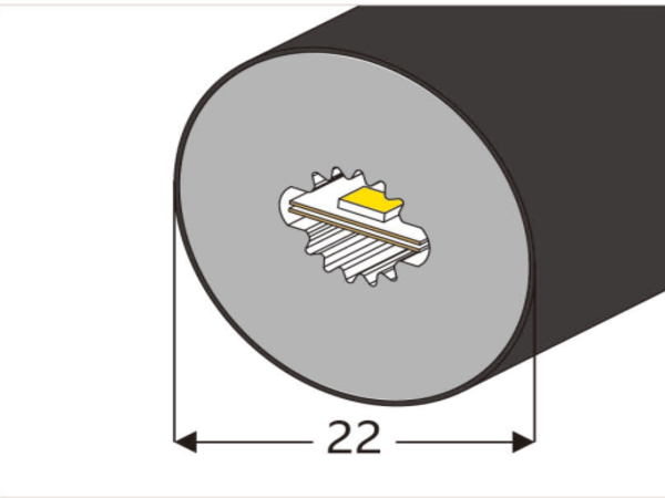 φ22 Top View Silicone Neon Flex Sleeve 适用于 8mm PCB - 柔性 Silicone Neon LED灯带 Manufacturer 适用于 OEM Projects
